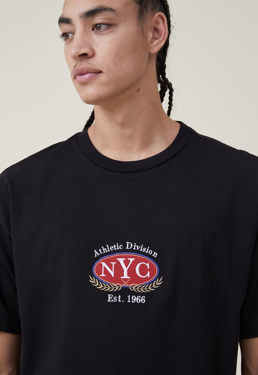 Cotton On - Heavy weight T-shirt - black/nyc athletic division