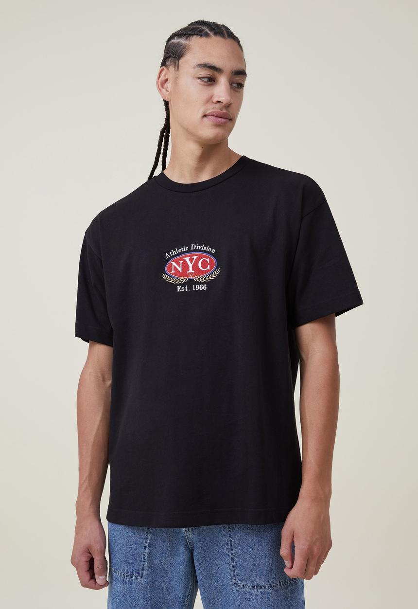 Cotton On - Heavy weight T-shirt - black/nyc athletic division