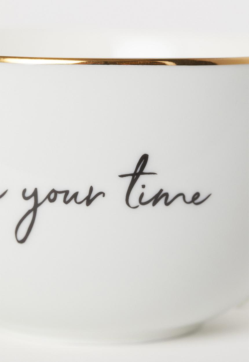 H&M - Porcelain cup - white/take your time 