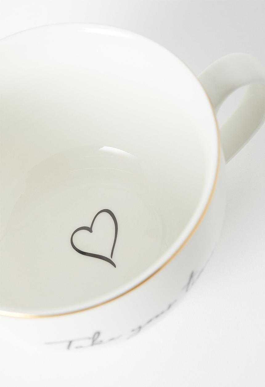 H&M - Porcelain cup - white/take your time 