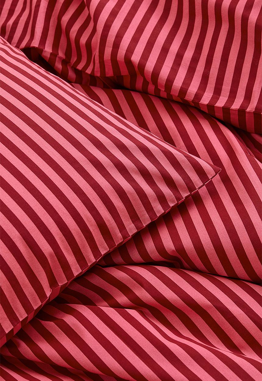 H&M - Patterned single duvet cover set - pink/striped