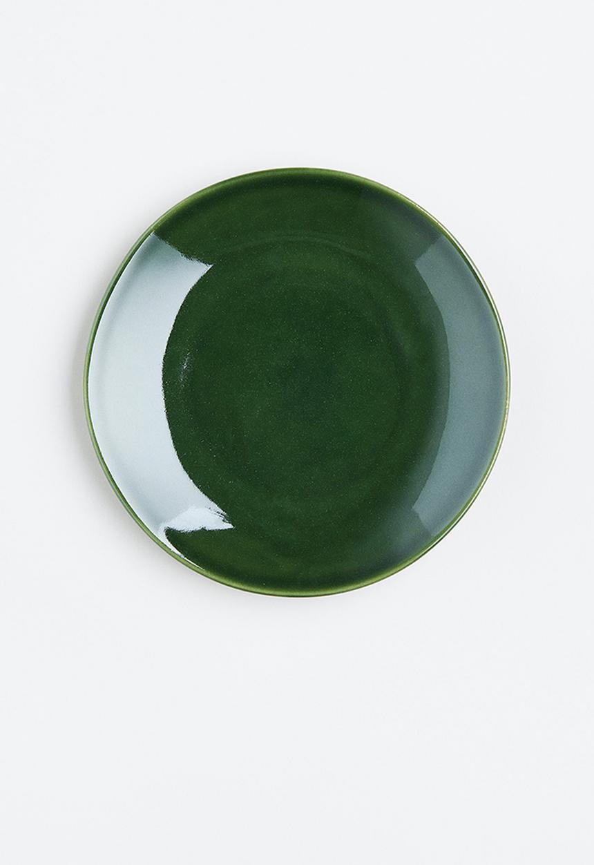 H&M - Small stoneware plate - green