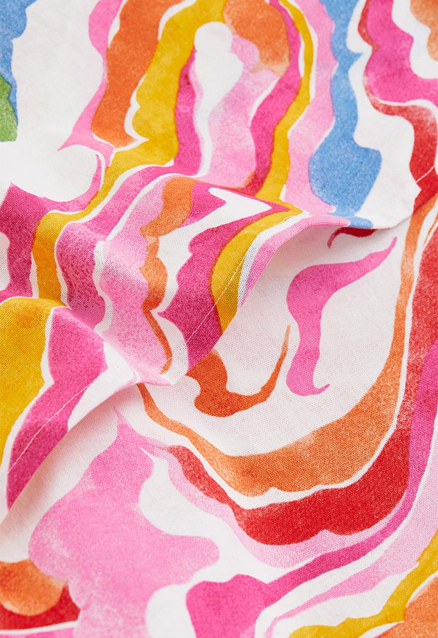 H&M - Patterned tablecloth - light pink/swirls