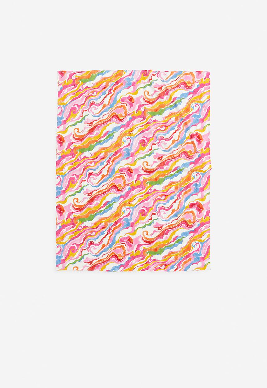 H&M - Patterned tablecloth - light pink/swirls