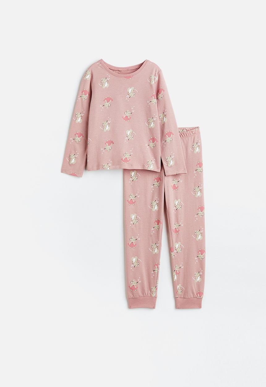 H&M - Jersey pyjamas - light pink/mice