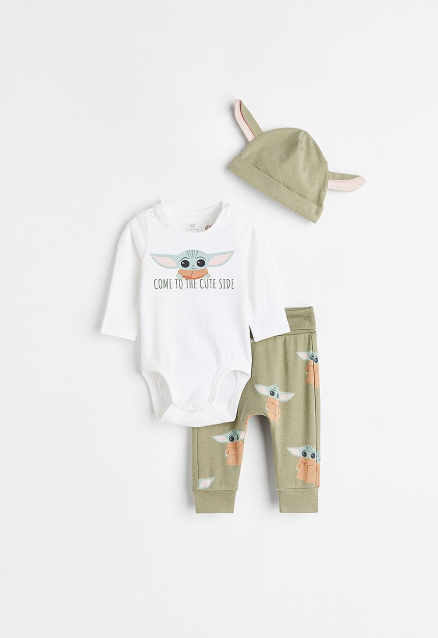 H&M - 3-Piece jersey set - khaki green/star wars