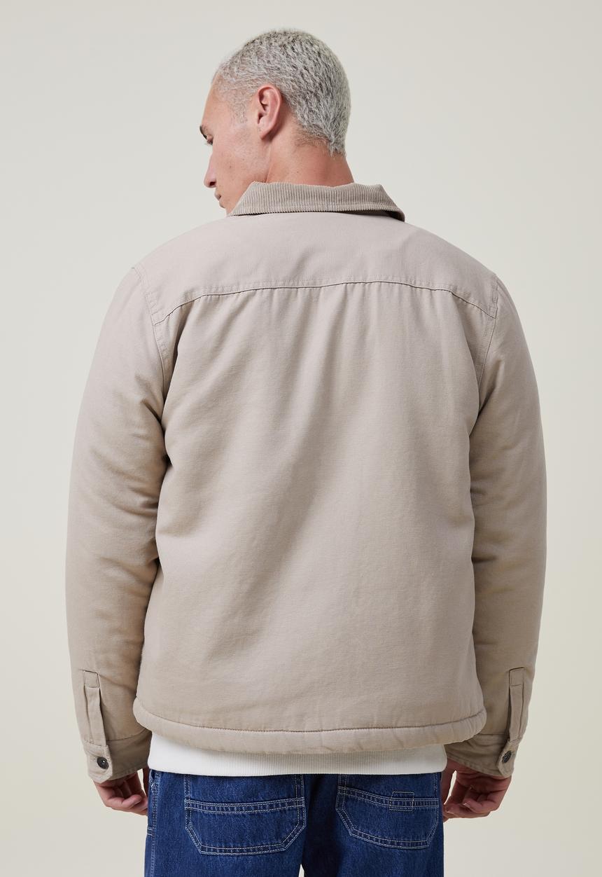 Cotton On - Utility trucker jacket - stone