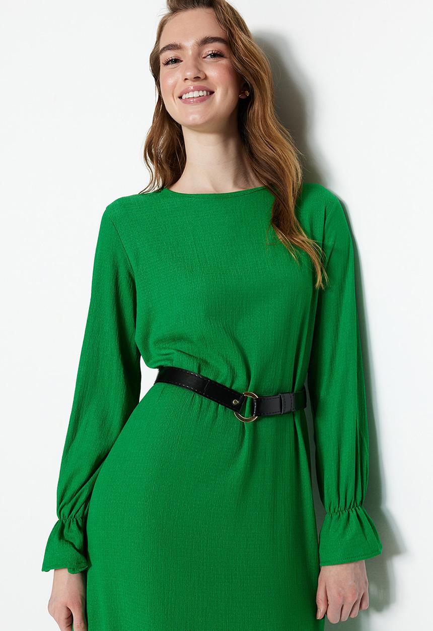 Trendyol - Modest shift dress - green