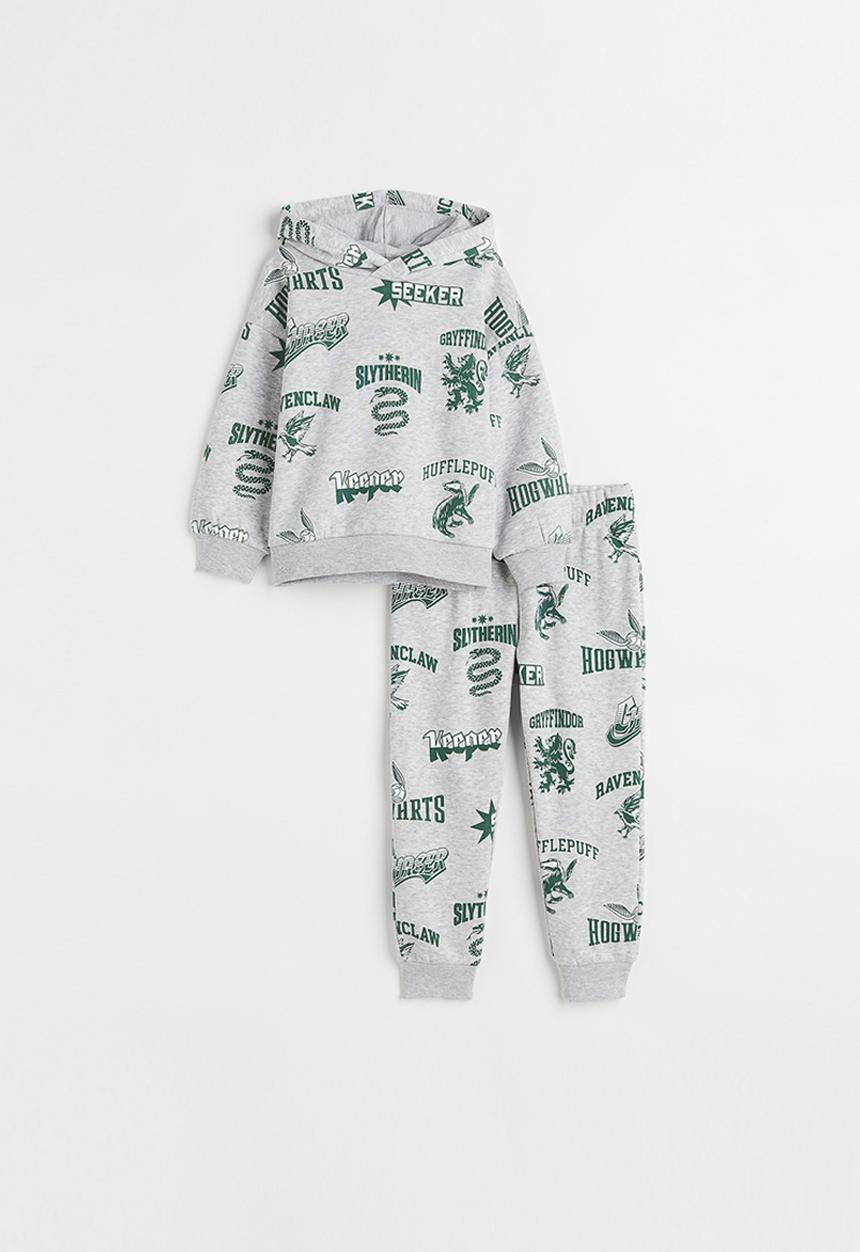 H&M - Printed 2-piece sweatshirt set - grey marl/harry potter