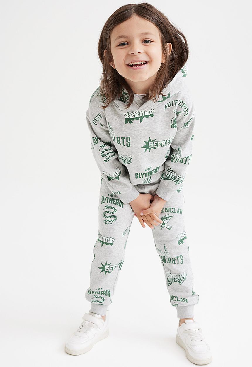 H&M - Printed 2-piece sweatshirt set - grey marl/harry potter