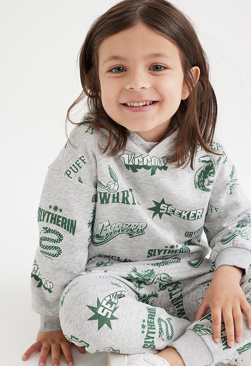 H&M - Printed 2-piece sweatshirt set - grey marl/harry potter