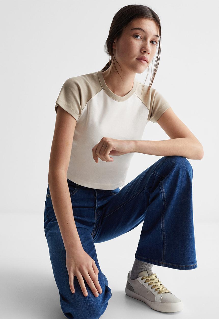 MANGO - T-shirt insti - beige