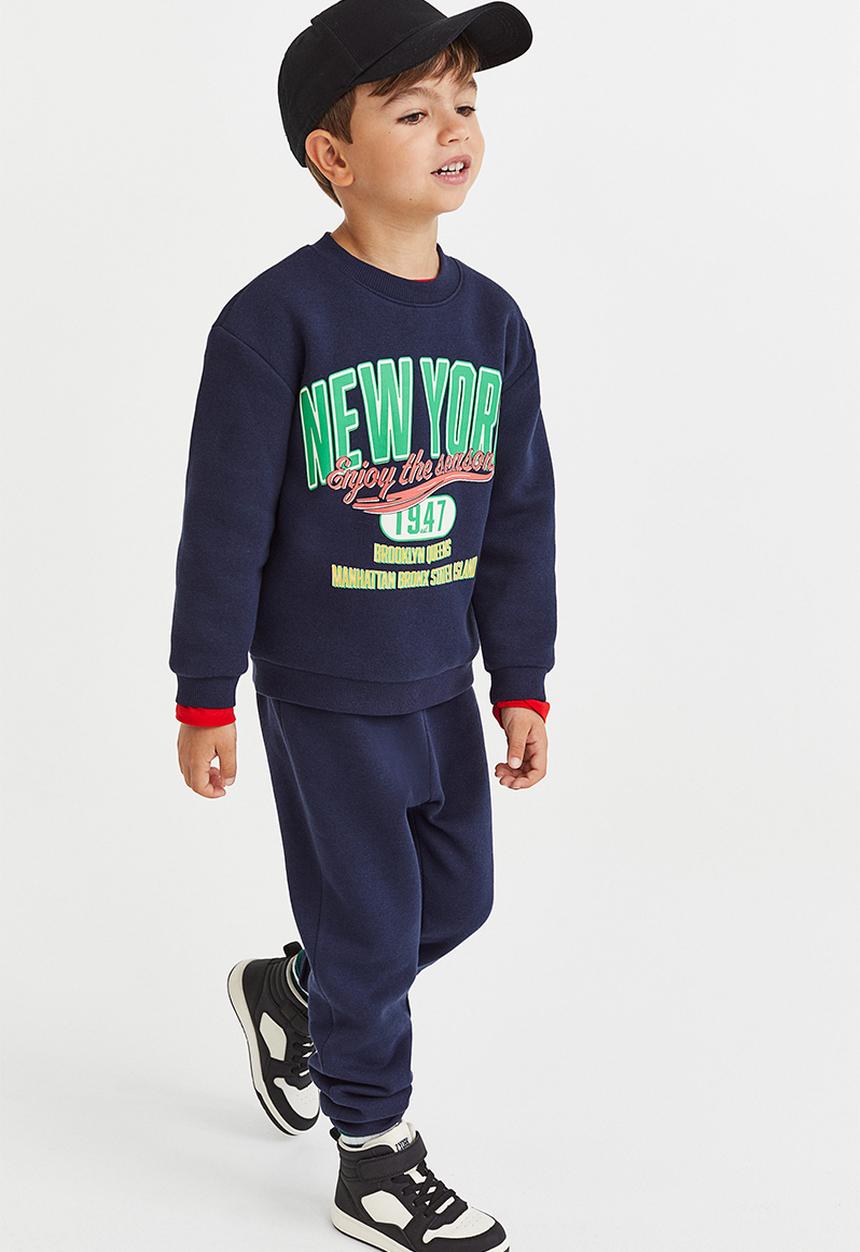H&M - 2-Piece sweatshirt set - dark blue/new york 