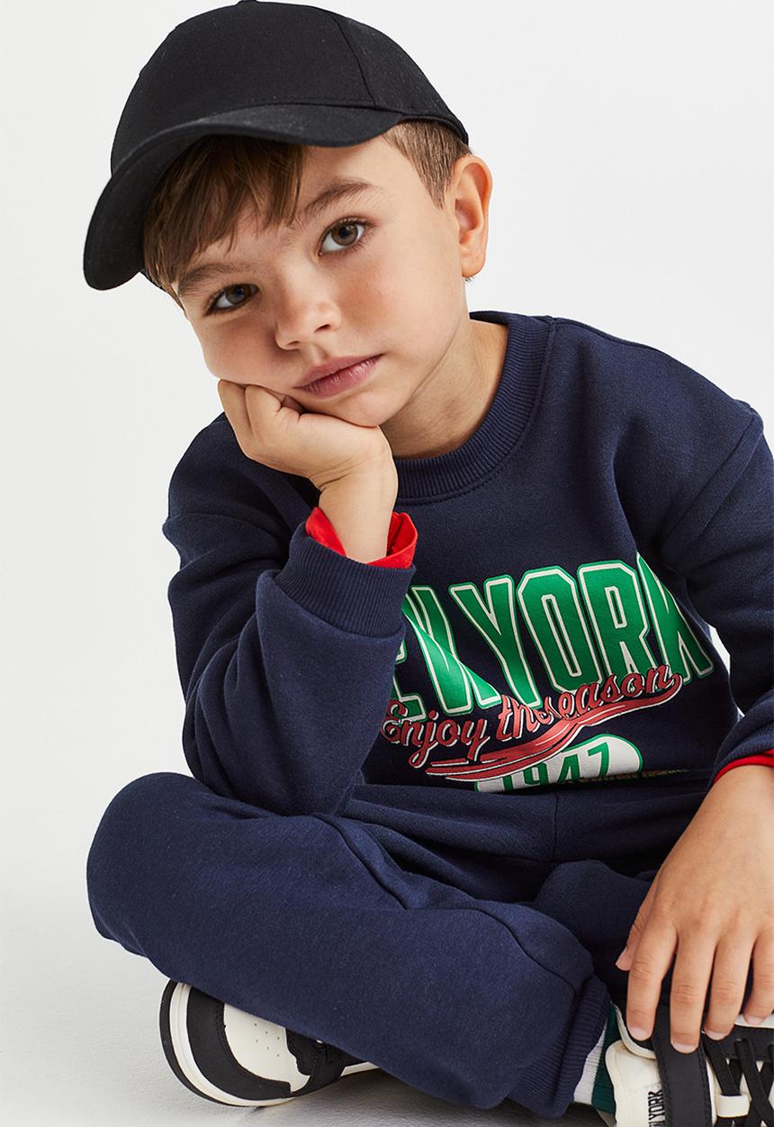 H&M - 2-Piece sweatshirt set - dark blue/new york 