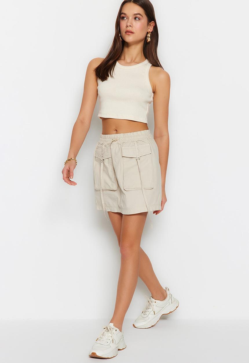 Trendyol - Cargo mini skirt - ecru