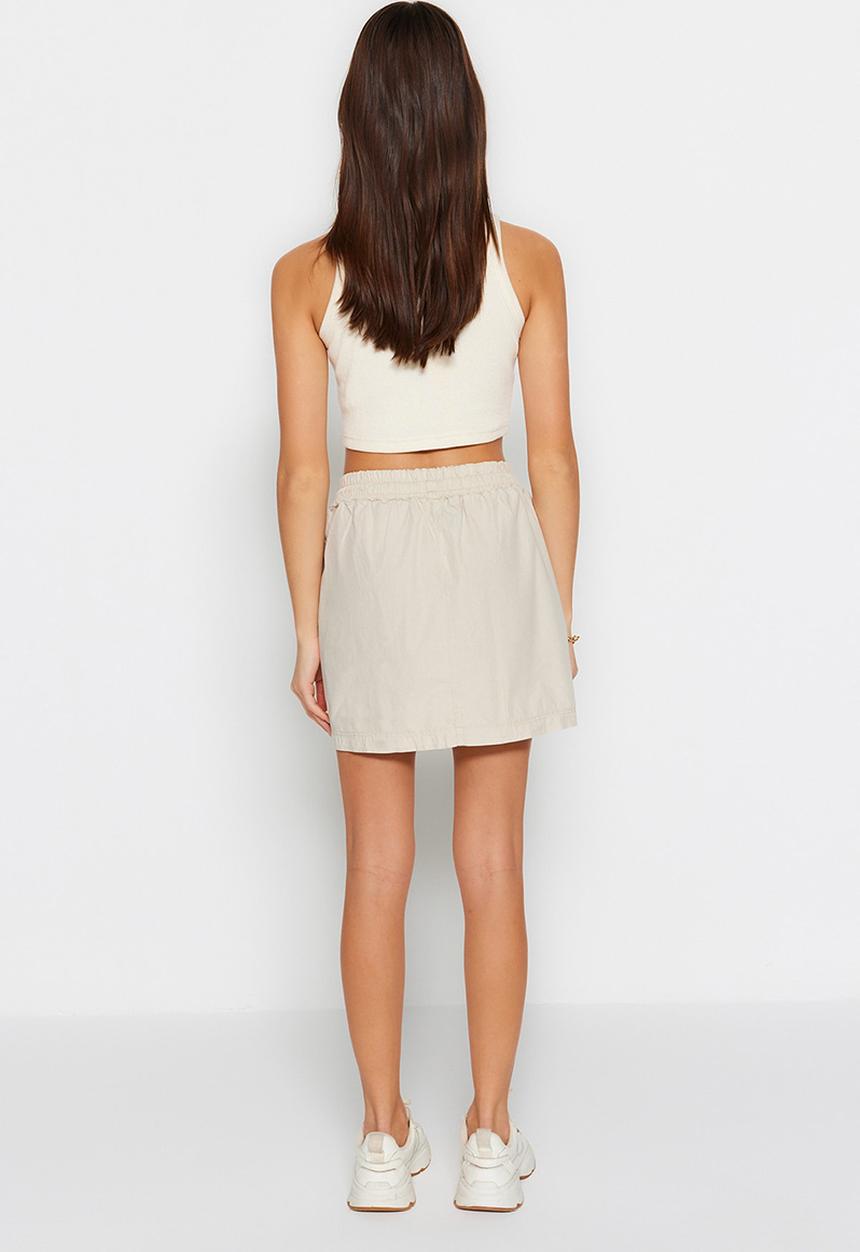 Trendyol - Cargo mini skirt - ecru