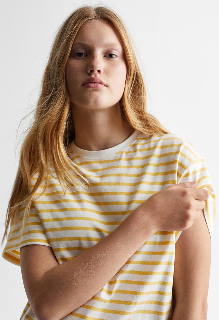 MANGO - T-shirt doha - mustard
