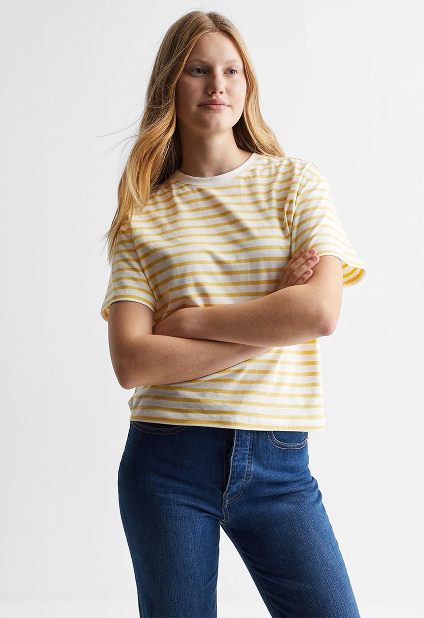 MANGO - T-shirt doha - mustard