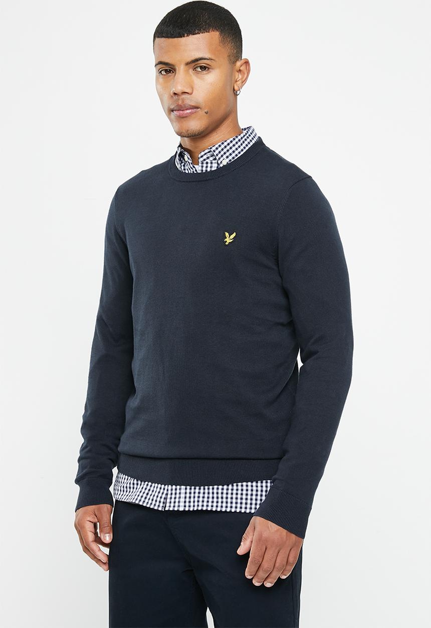 Lyle & Scott - Cotton crew neck jumper - navy