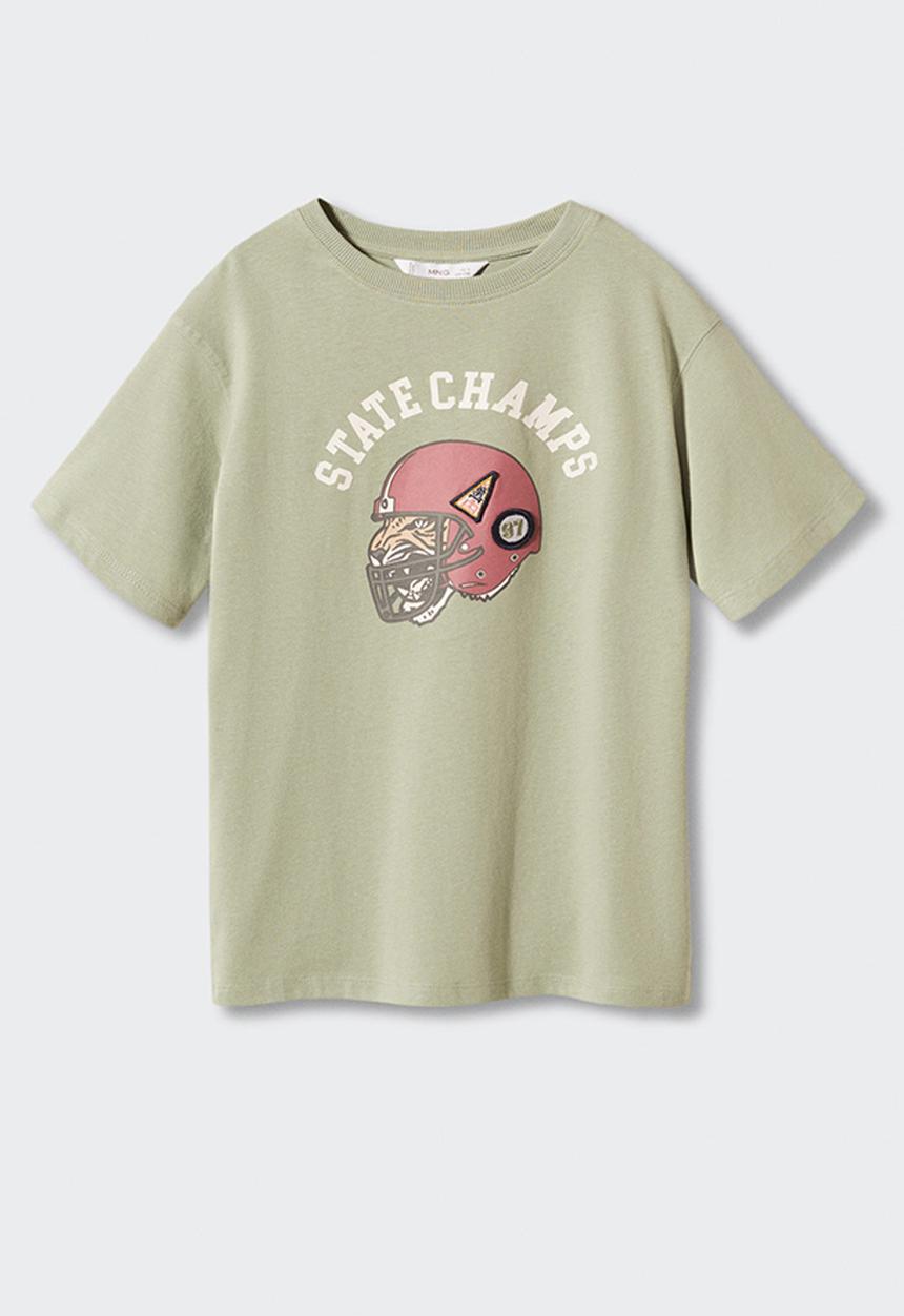 MANGO - T-Shirt champs - green