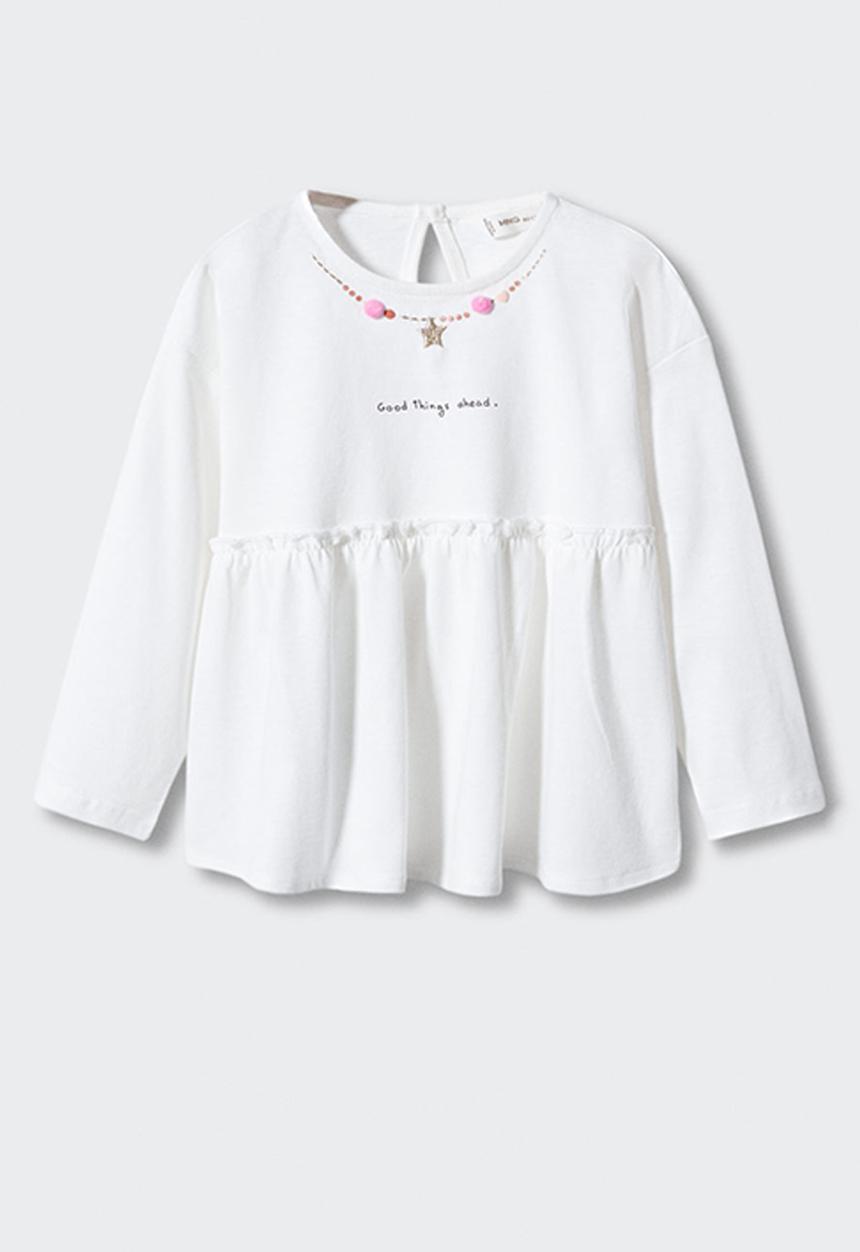 MANGO - T-shirt jewel - off white