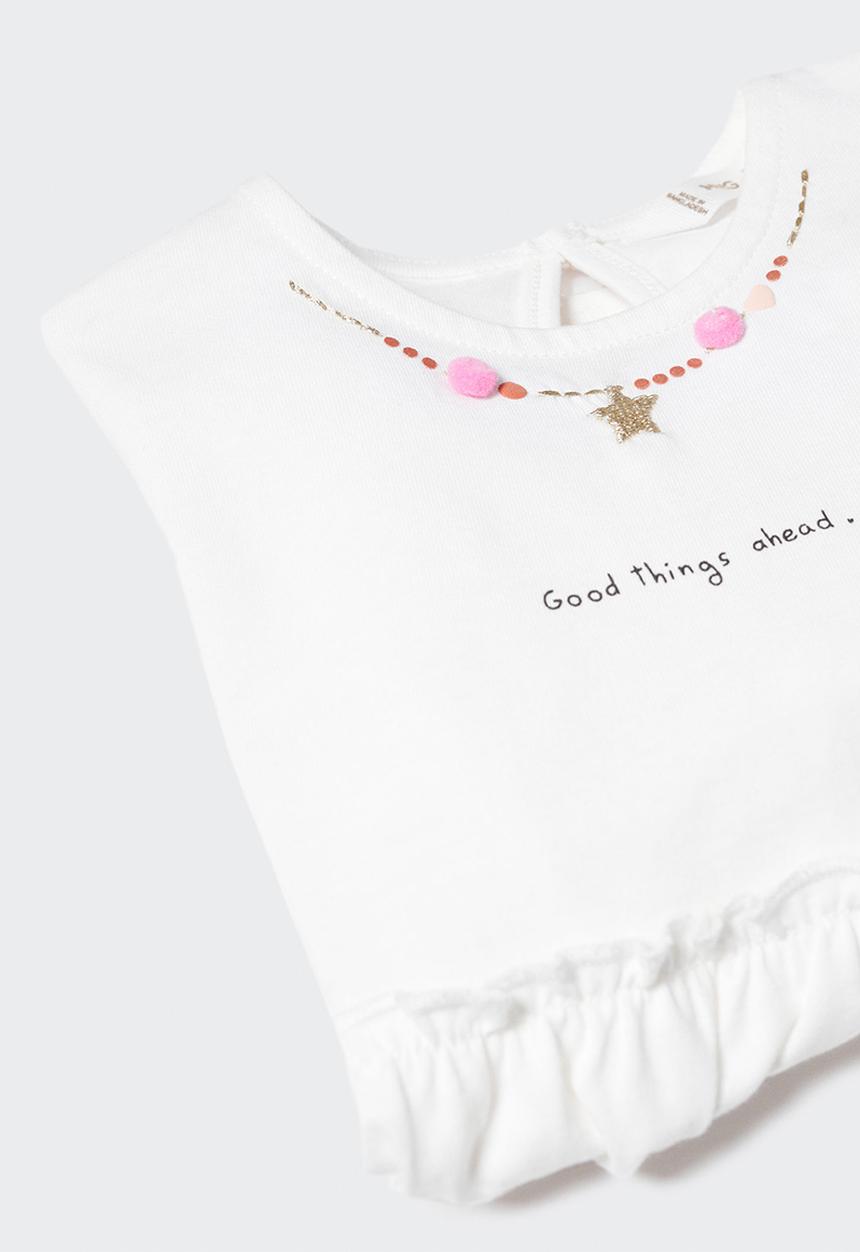 MANGO - T-shirt jewel - off white