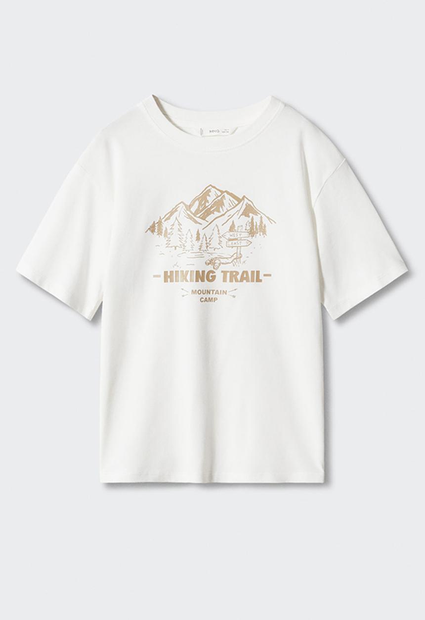 MANGO - T-Shirt campfire - off white