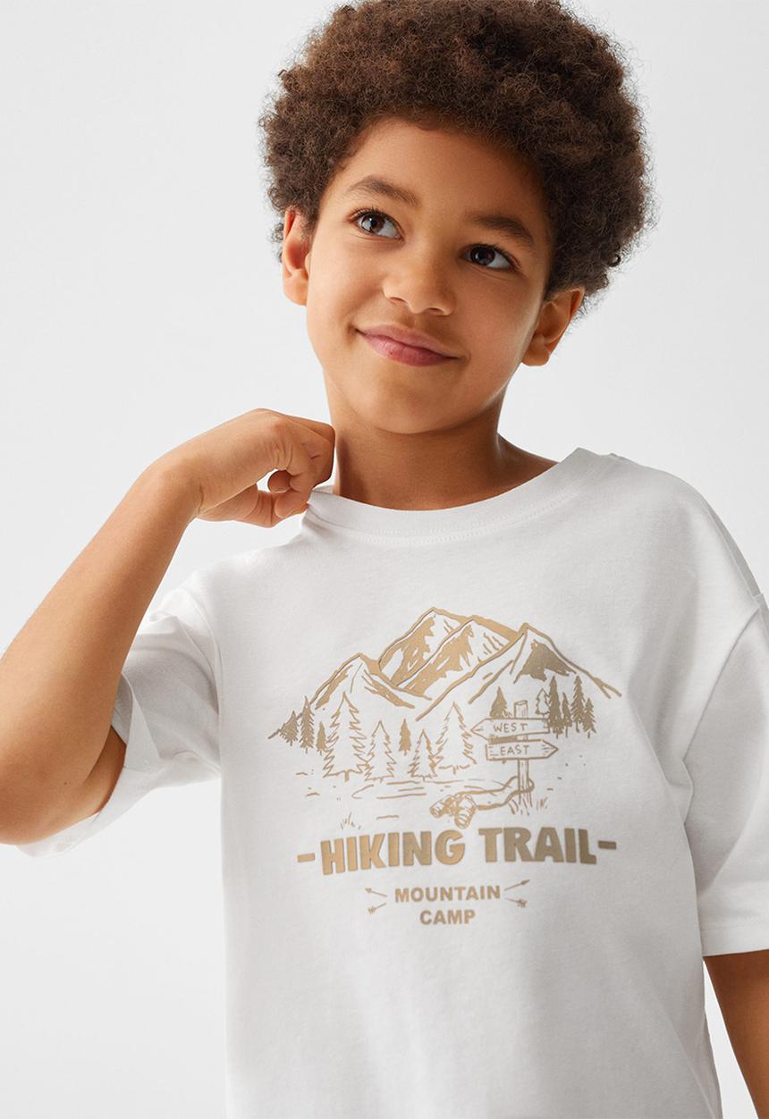 MANGO - T-Shirt campfire - off white