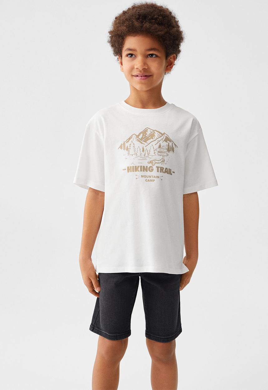 MANGO - T-Shirt campfire - off white