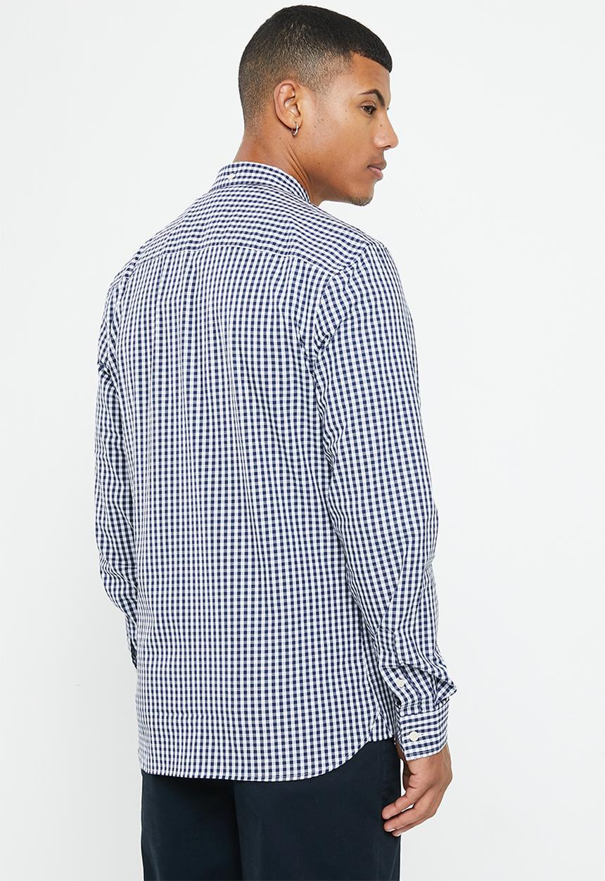 Lyle & Scott - Slim fit gingham shirt - navy & white