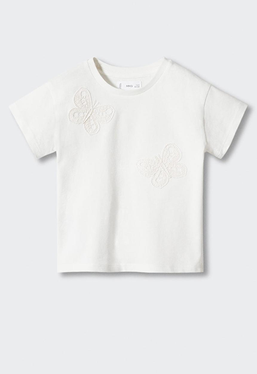 MANGO - T-shirt crochetb - off white
