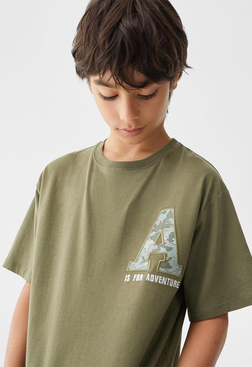 MANGO - T-Shirt camo - khaki