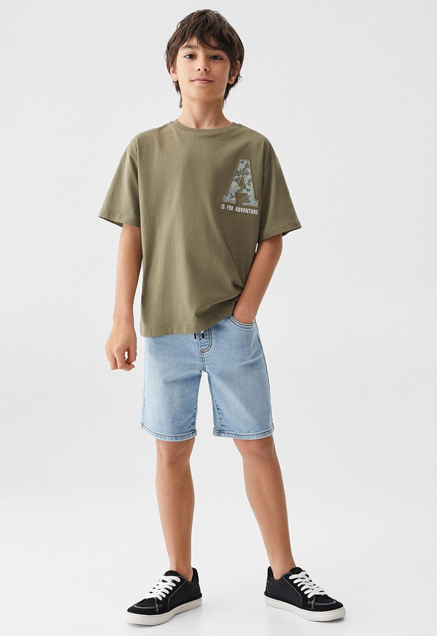 MANGO - T-Shirt camo - khaki