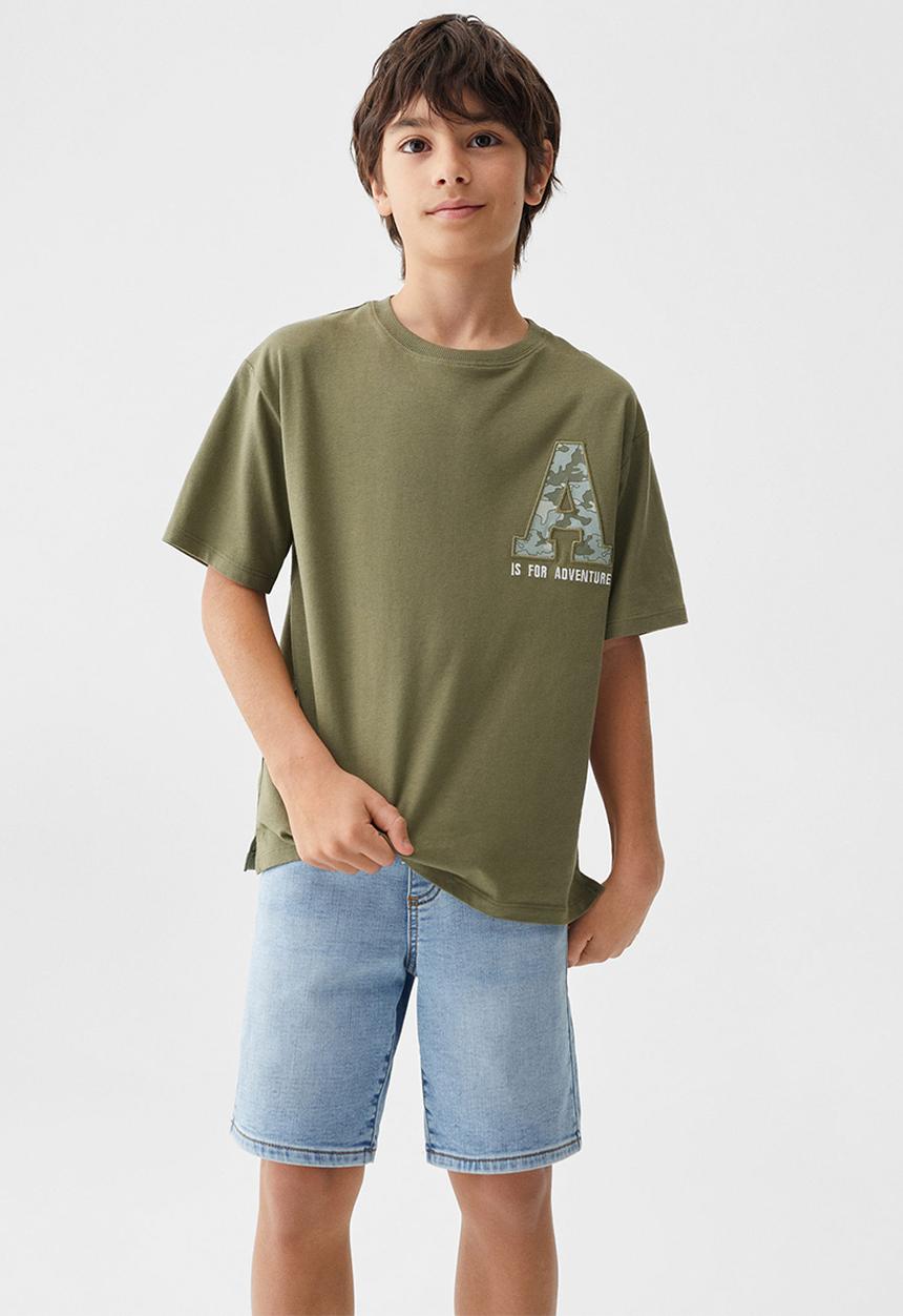 MANGO - T-Shirt camo - khaki