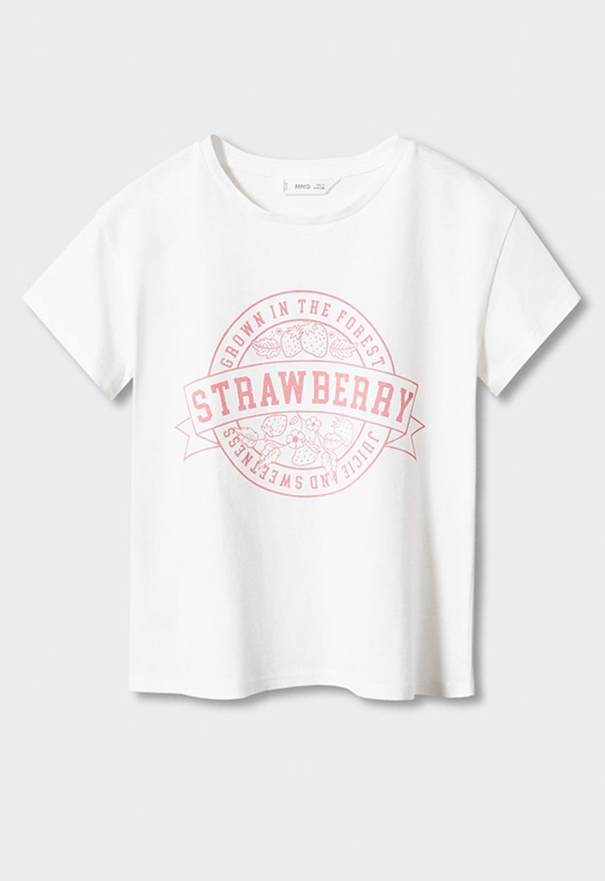 MANGO - T-shirt funny - off white