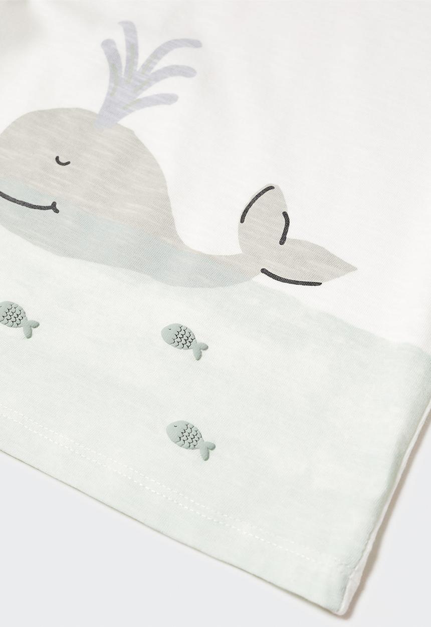 MANGO - T-Shirt ballena - white