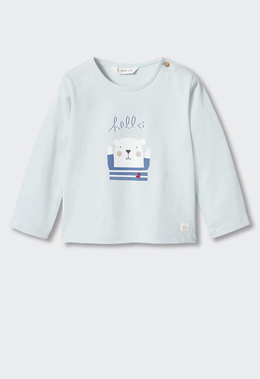 MANGO - T-shirt hello - blue 