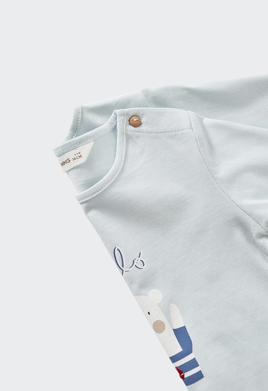MANGO - T-shirt hello - blue 