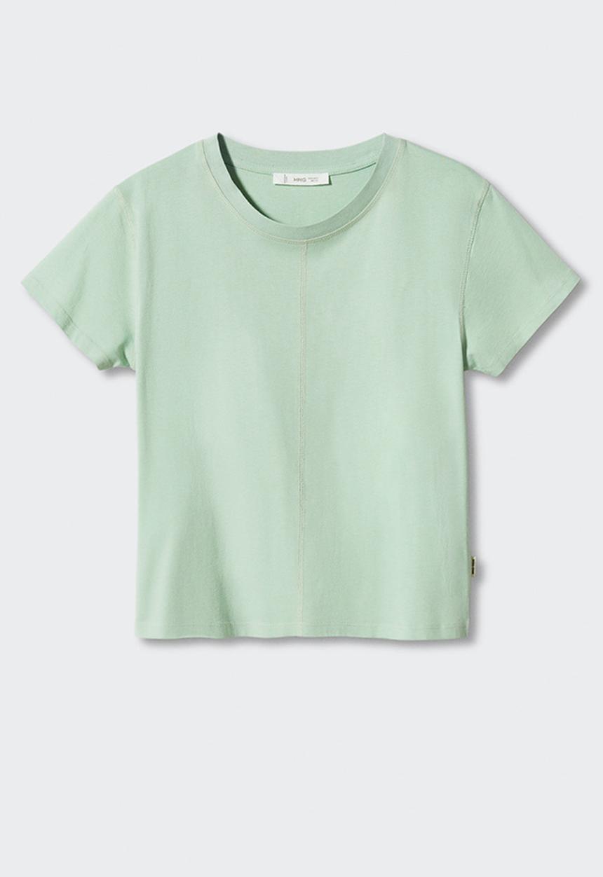 MANGO - T-Shirt basict - green