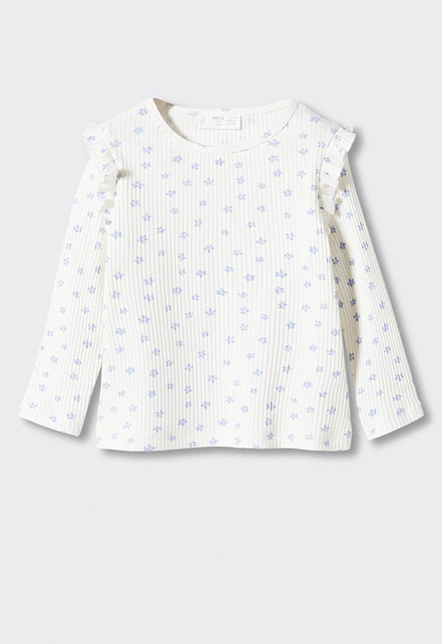 MANGO - T-shirt sol - off white