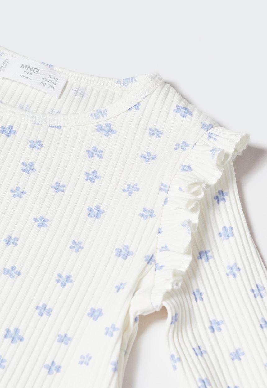 MANGO - T-shirt sol - off white