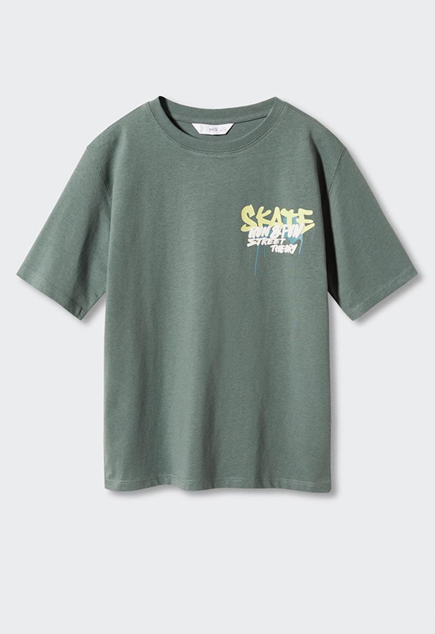 MANGO - T-shirt skate - green