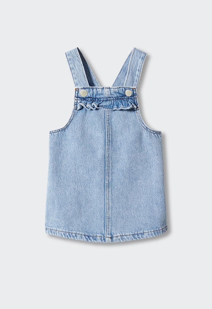 MANGO - Dungaree dress ruffi -