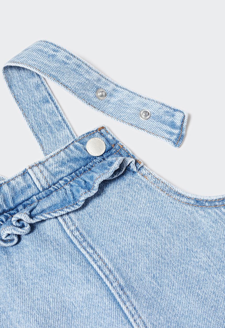 MANGO - Dungaree dress ruffi -