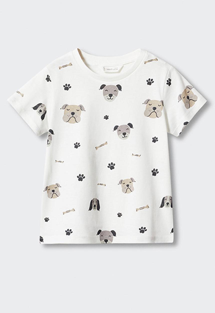 MANGO - T-shirt dog - off white