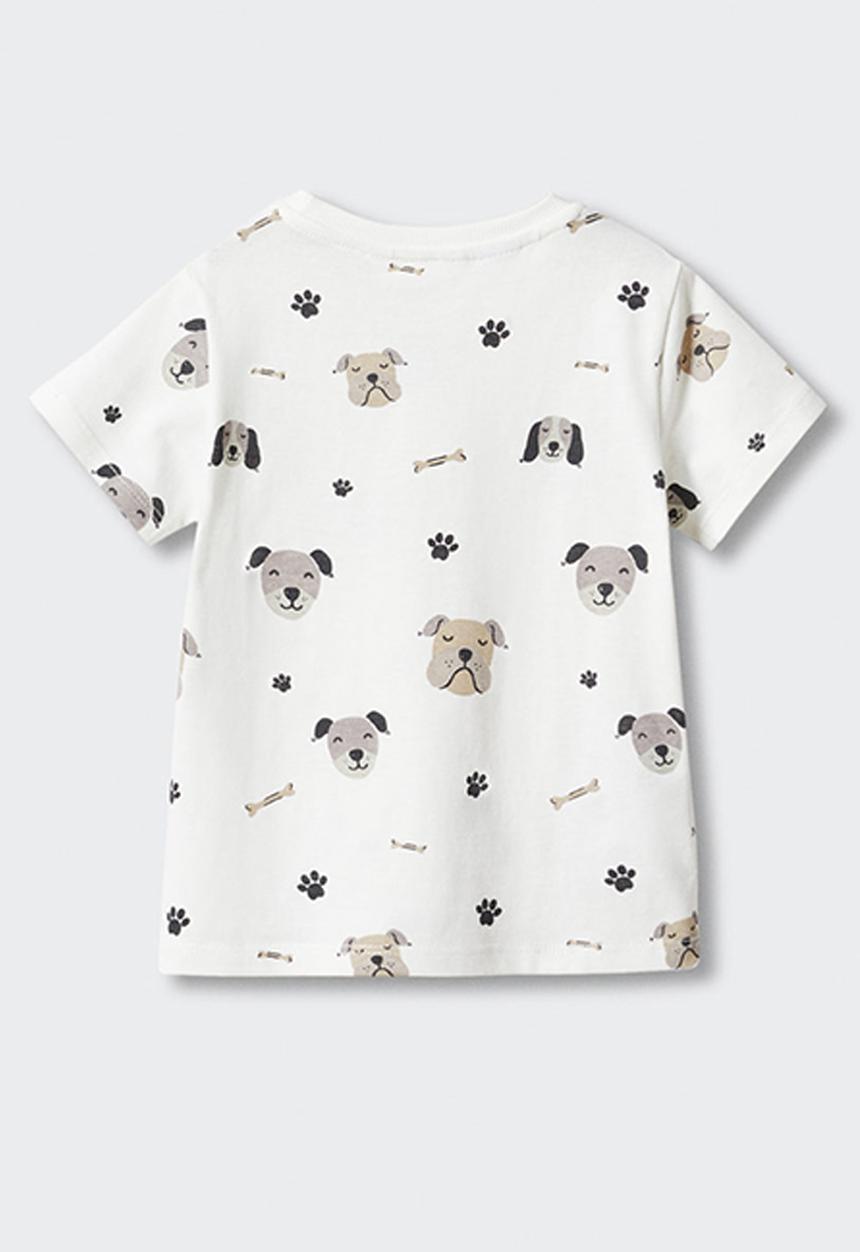 MANGO - T-shirt dog - off white