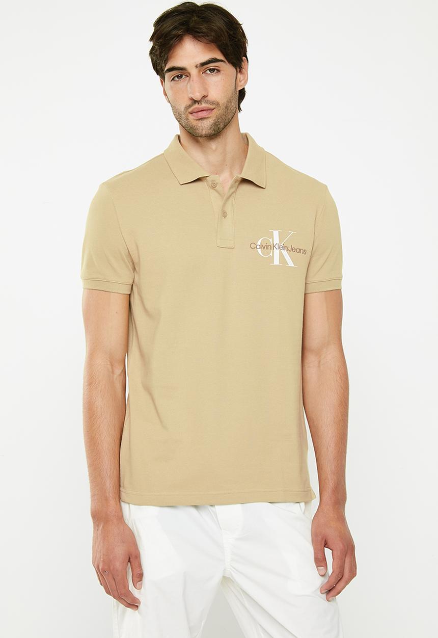 Calvin Klein - Archival monologo polo - travertine