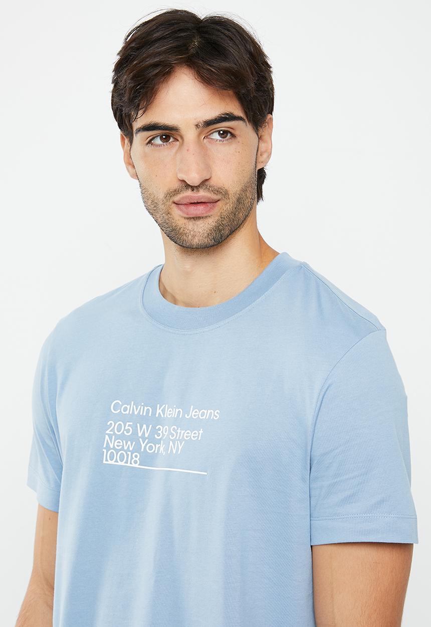 Calvin Klein - Ck address logo tee - iceland blue