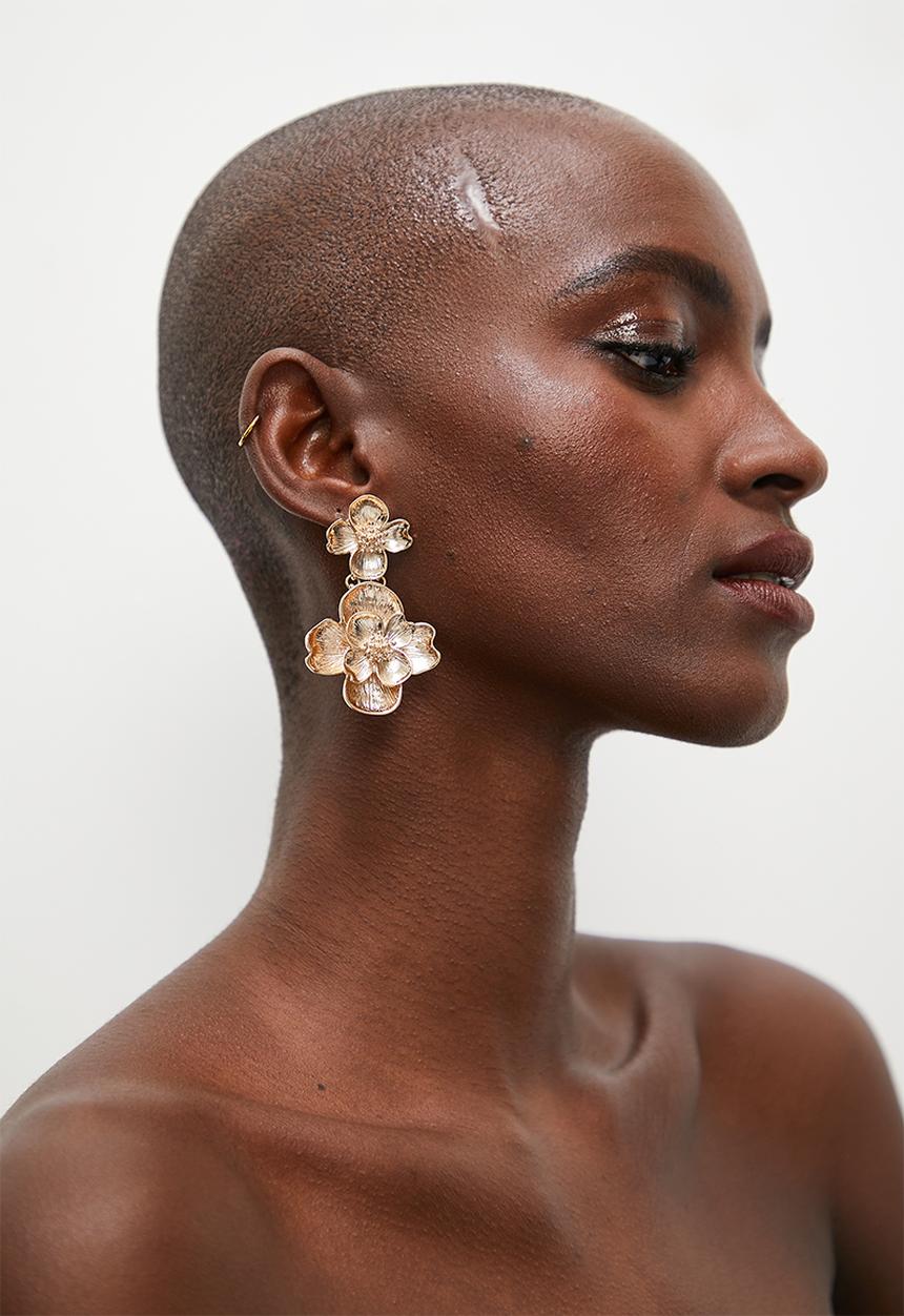 Superbalist - Milan flower statement earrings - gold