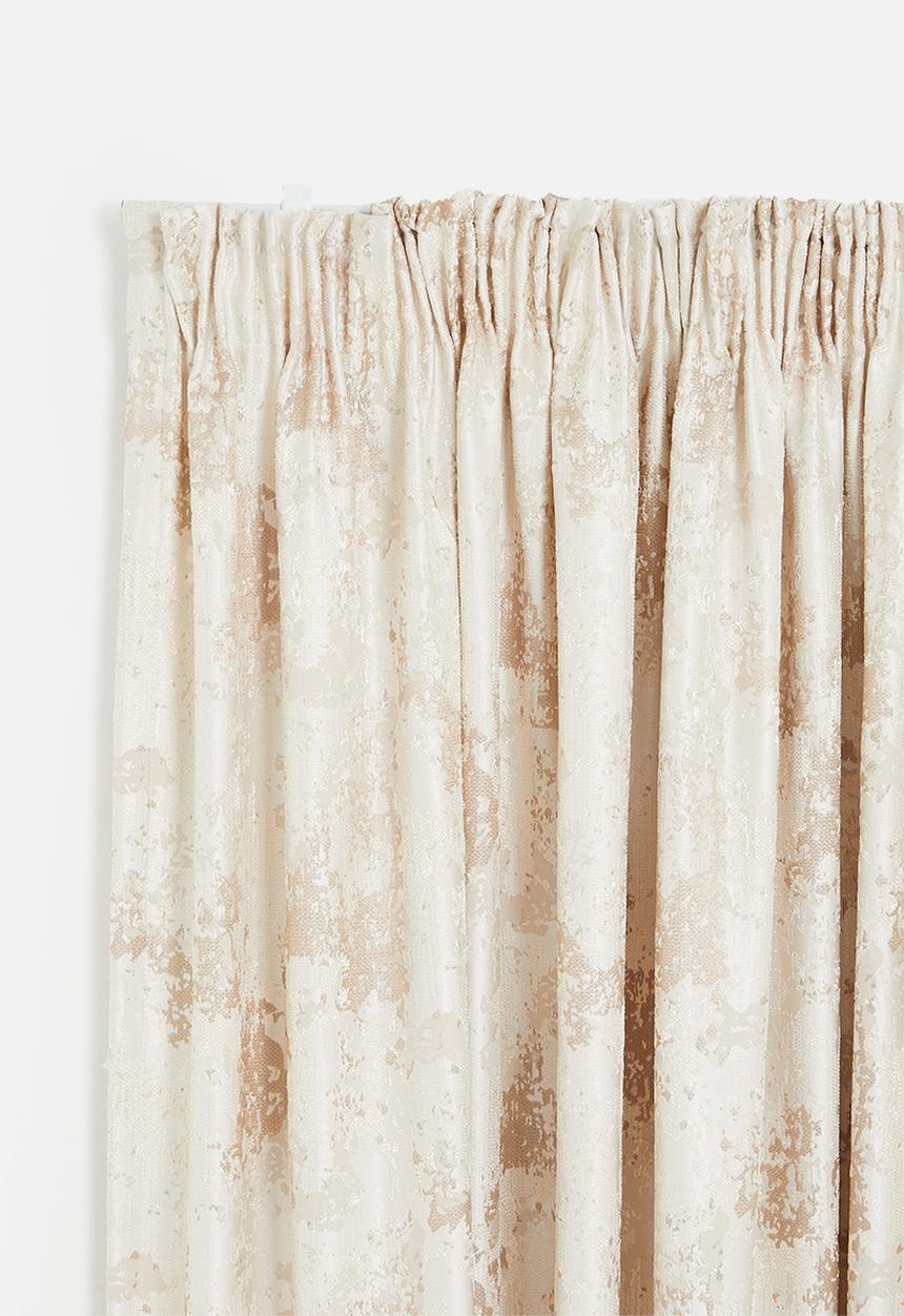 Design Collection - Victoria jacquard taped curtain - natural/taupe